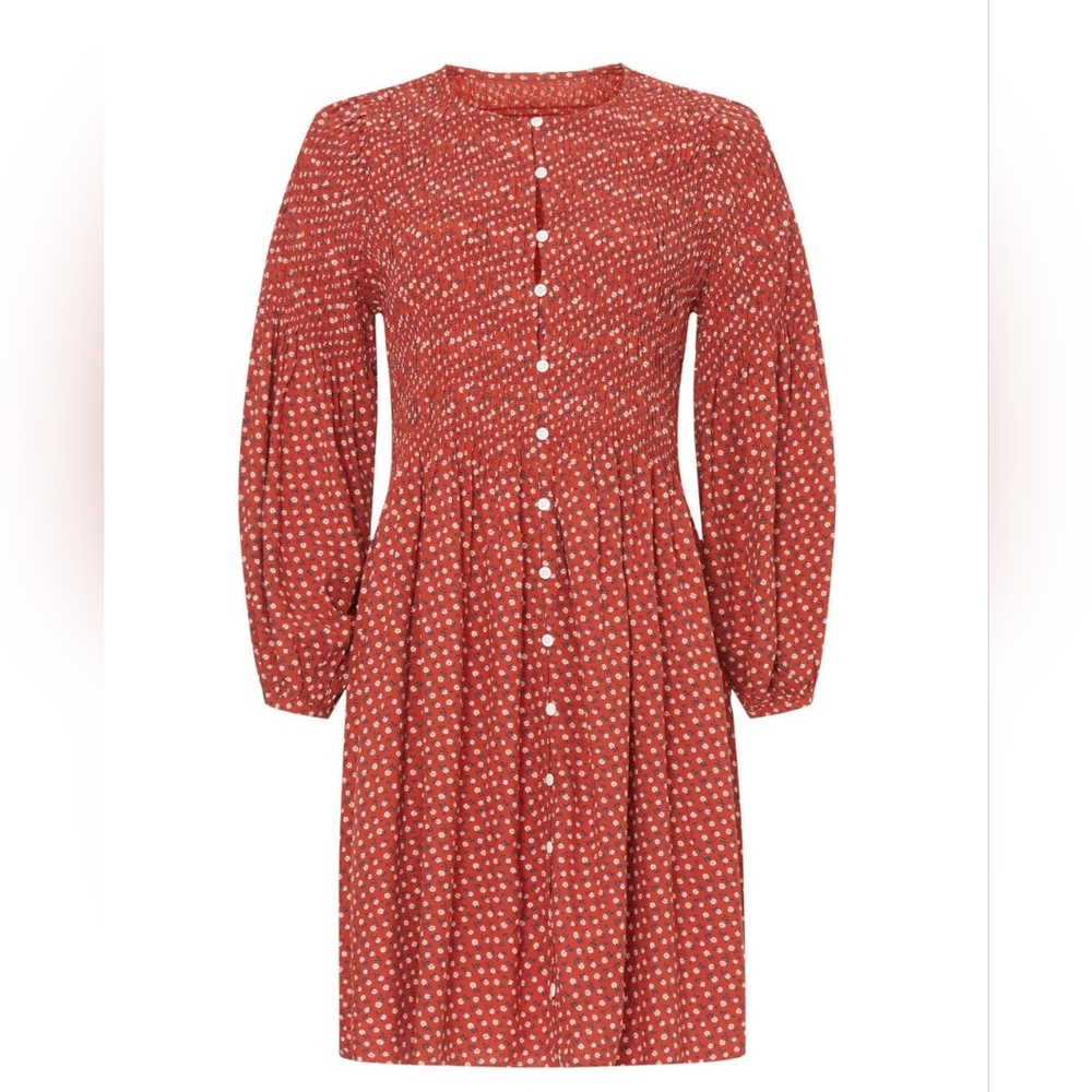 Madewell Challis Button-Front Mini Dress in Tiny Daisy